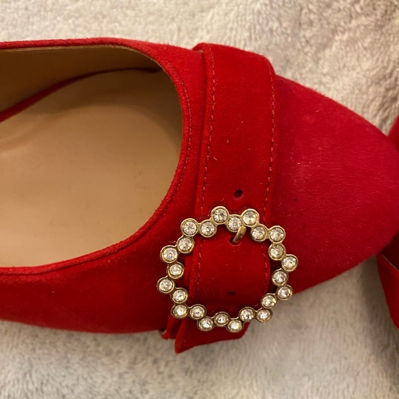 Talbots Isa Suede Buckle Pumps Red Sz 9.5 NWOB - Picture 3 of 5